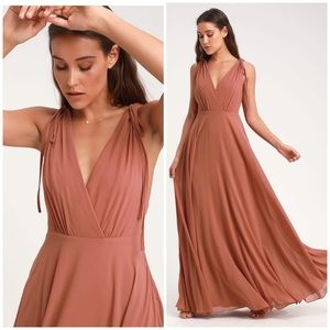 Dance the Night Away Rusty Rose Backless MaxiDress